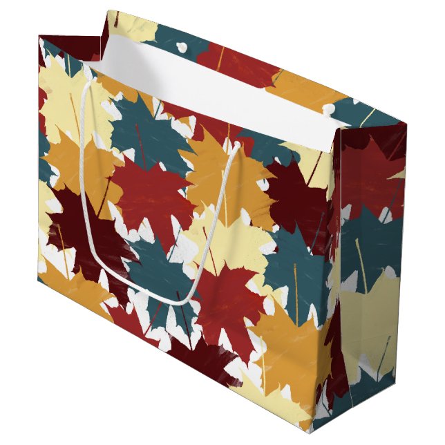 Grand Sac Cadeau Affaire Autumn Leaves (Devant Angle)