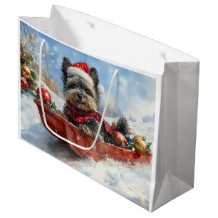 Grand Sac Cadeau Affenpinscher Chien en Traîneau Laissez Tomber la 