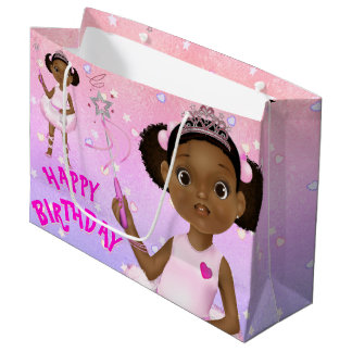 Grand Sac Cadeau Afro-Américaine Ballerina Fairy Princess