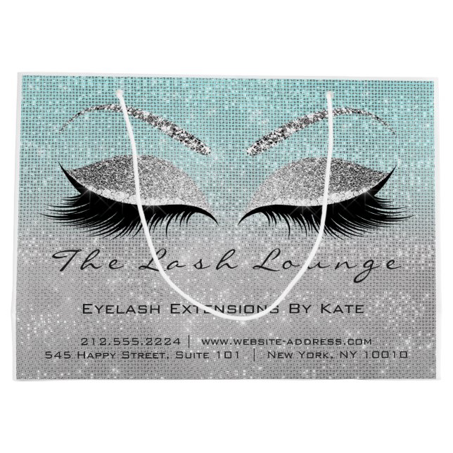 Grand Sac Cadeau Agrandissement des cils Atelier d'artiste Aqua Wat (Dos)