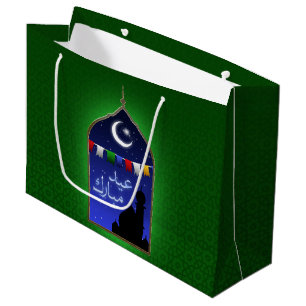 Grand Sac Cadeau Aïd Moubarak Garland Moon
