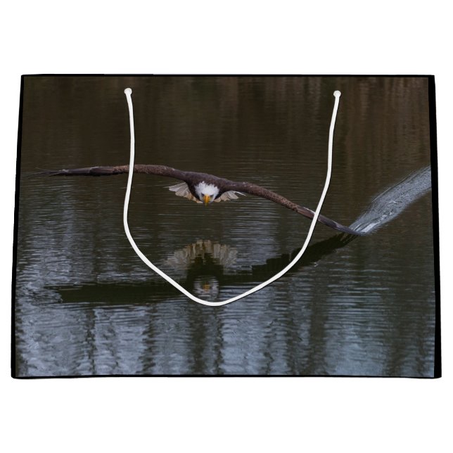 Grand Sac Cadeau Aigle de Bald en vol (Devant)