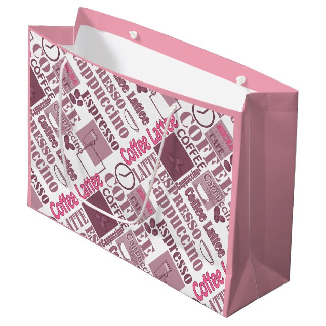 Grand Sac Cadeau Aimer le café (Devant Angle)