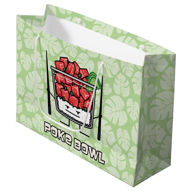 Grand Sac Cadeau Aku de baguettes de salade de poisson cru d'Hawaï (Devant Angle)