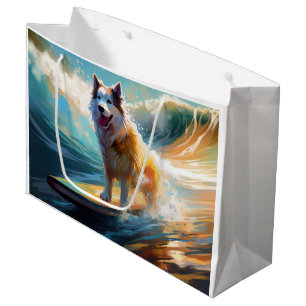 Grand Sac Cadeau Alaskan Malamute Beach Surf Peinture