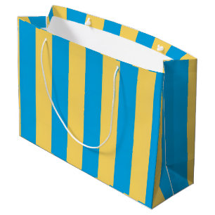 Grand Sac Cadeau Albatross Bleu et Jaune rayé