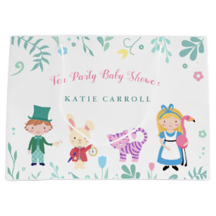 Grand Sac Cadeau Alice dans le baby shower de thé du pays des