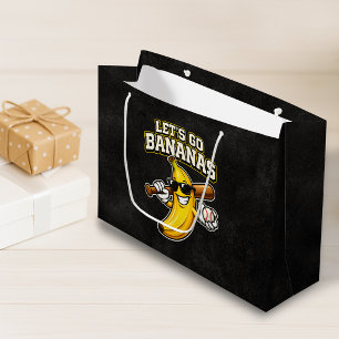 Grand Sac Cadeau Allons Bananes Baseball Rétro Banane Drôle