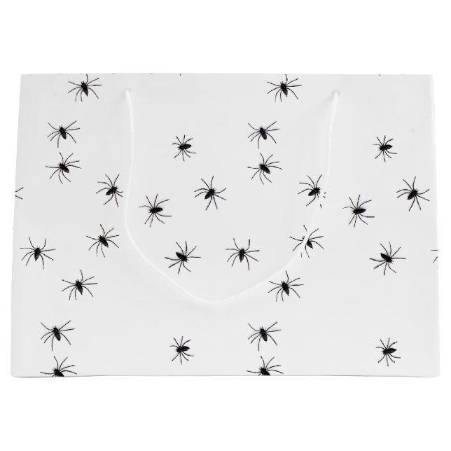 Grand Sac Cadeau Allover Araignées Halloween (Devant)