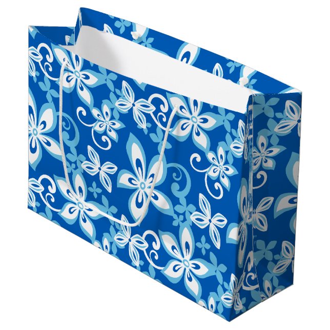Grand Sac Cadeau ALOHA HAWAII (BLEU x 2) (Devant Angle)