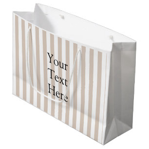 Grand Sac Cadeau Amande & Rayures Blanches