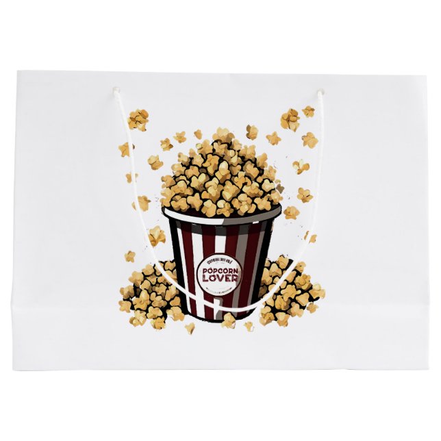 Grand Sac Cadeau Amateur de pop-corn (Dos)