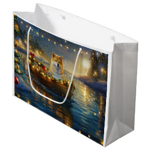 Grand Sac Cadeau American Akita Christmas Festive Voyage