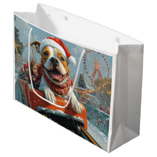 Grand Sac Cadeau American Staffordshire Chien Noël