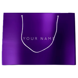 Grand Sac Cadeau Améthyste Plum blanc pourpre minimal Favoriser Éto