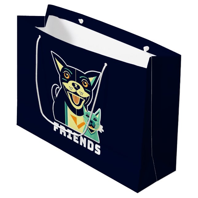 Grand Sac Cadeau Amis (Devant Angle)