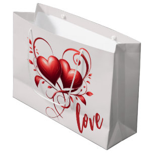 Grand Sac Cadeau Amour et Coeurs
