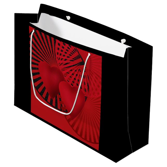 Grand Sac Cadeau Amour, Mariage, (Devant Angle)