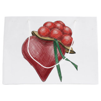 Grand Sac Cadeau Amour noir