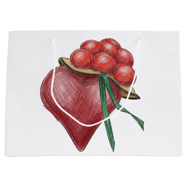 Grand Sac Cadeau Amour noir (Devant)