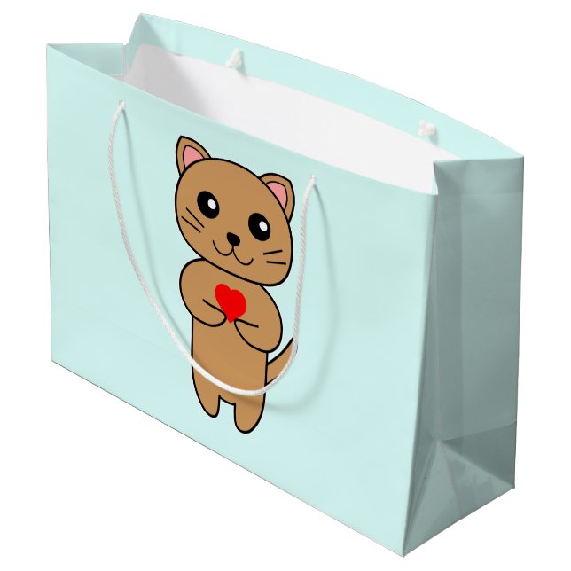 Grand Sac Cadeau Amour Parfait Bleu (Dos Angle)