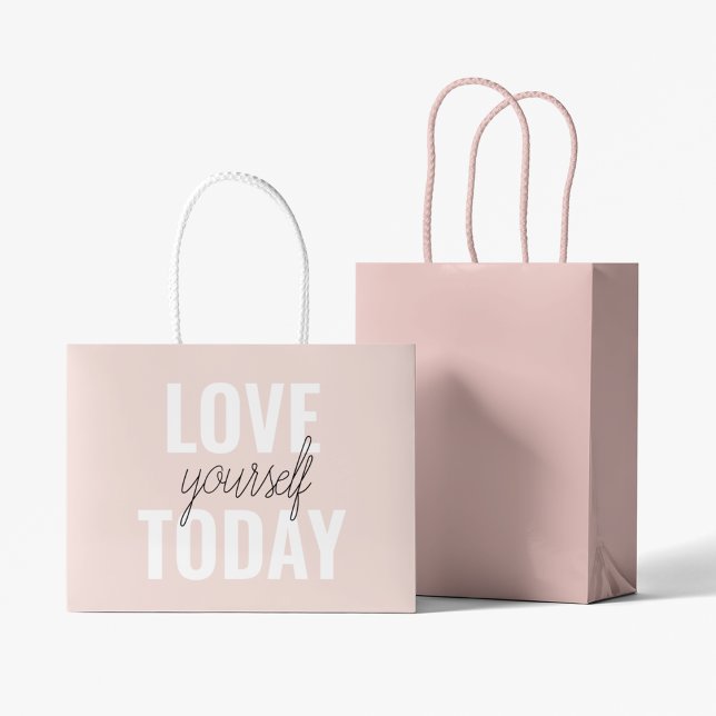 Grand Sac Cadeau Amour Positif Vous-Même Aujourd'Hui Citation Paste (Créateur téléchargé)