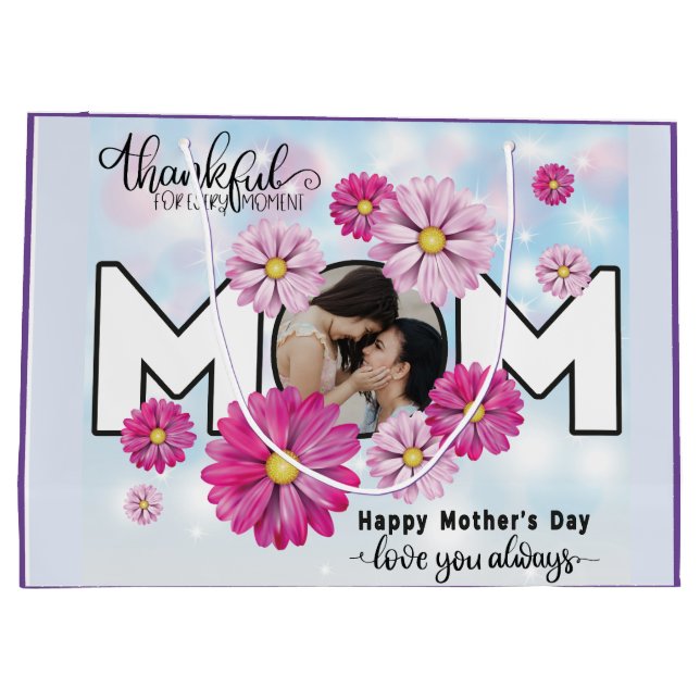 Grand Sac Cadeau Amour Vous Toujours Maman Personnalisé Fête des mè (Dos)