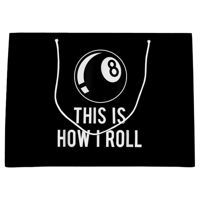 Grand Sac Cadeau Amusant Billard Design Pour Les Joueurs De Billard (Devant)