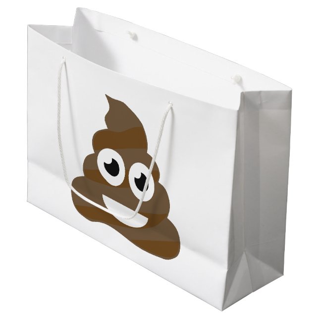 Grand Sac Cadeau Amusante petite poop Emoji (Devant Angle)