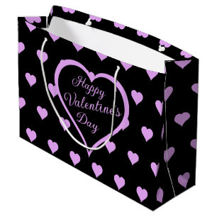 Grand Sac Cadeau Amusants et Flirty Coeurs roses Saint Valentin