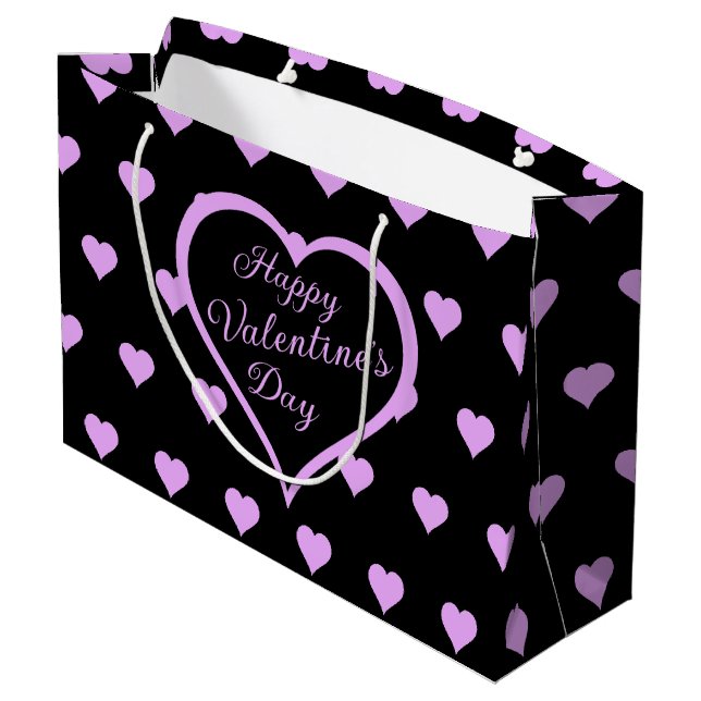 Grand Sac Cadeau Amusants et Flirty Coeurs roses Saint Valentin (Dos Angle)