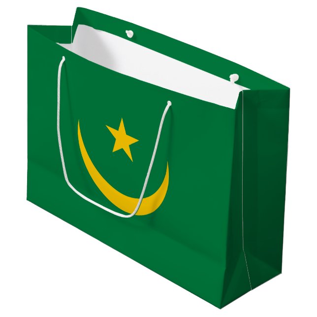 Grand Sac Cadeau Ancien drapeau de Mauritanie (Devant Angle)