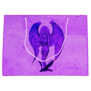Grand Sac Cadeau Angel en style tatouage