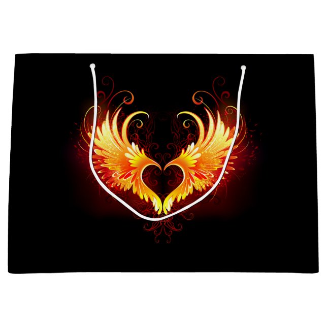 Grand Sac Cadeau Angel Fire Heart with Wings (Devant)