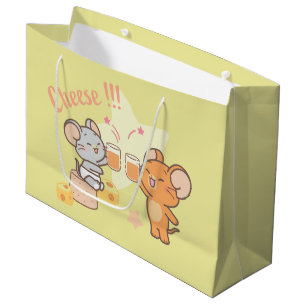 Grand Sac Cadeau Anime Tuffy et Jerry Cheese au fromage