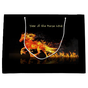 Grand Sac Cadeau Année du Cheval 2026 (Cheval de Feu)