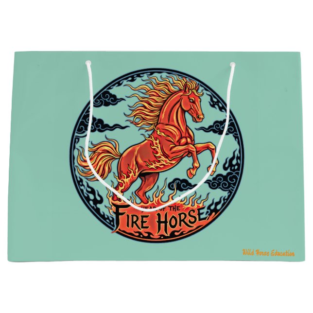 Grand Sac Cadeau Année du Cheval de Feu (Devant)