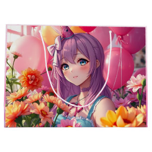 Grand Sac Cadeau Anniversaire à thème Anime fille