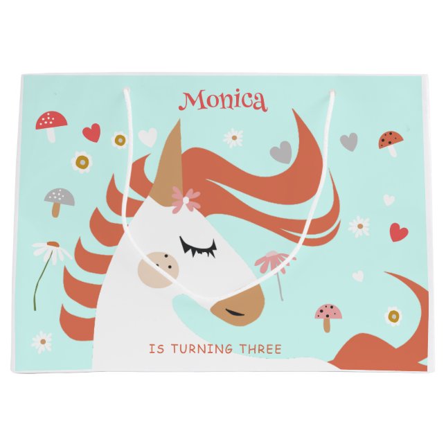Grand Sac Cadeau Anniversaire de enfant de licorne magique Whimsica (Devant)
