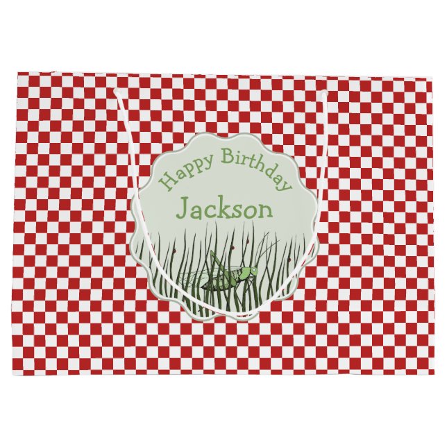 Grand Sac Cadeau Anniversaire de l'insecte du Grasshopper mignon (Dos)