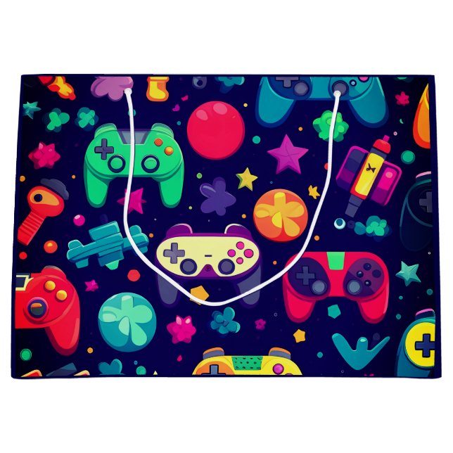 Grand Sac Cadeau Anniversaire de Retro Gamer Arcade (Devant)