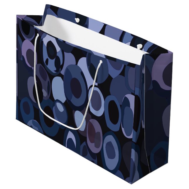 Grand Sac Cadeau Anniversaire du bleuet moderne Abstrait (Devant Angle)