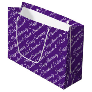 Grand Sac Cadeau Anniversaire Personnalisé Élégant