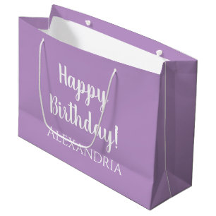 Grand Sac Cadeau Anniversaire personnalisé Purple Lilac Party Favor