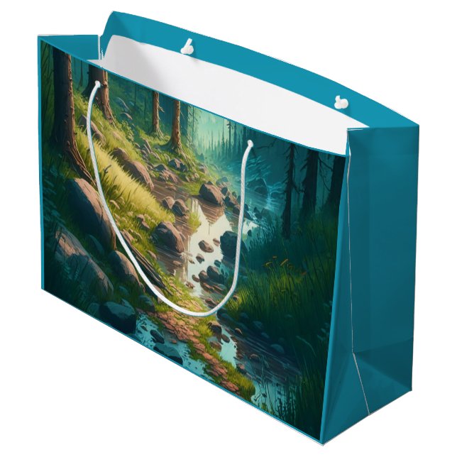 Grand Sac Cadeau Anniversaire sur le thème du camping (Dos Angle)