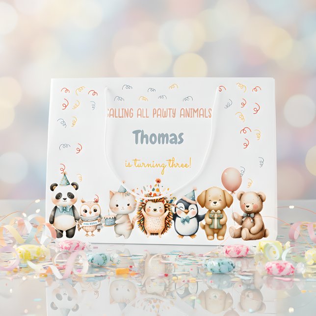 Grand Sac Cadeau Appel à toutes les fêtes d'anniversaire des animau (Créateur téléchargé)