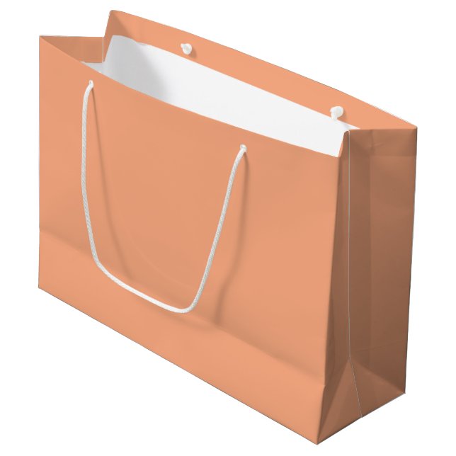 Grand Sac Cadeau Apricot clair uni couleur uni pastel orange (Devant Angle)