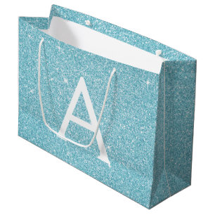 Grand Sac Cadeau Aqua Turquoise Blue Parties scintillant & Sparkle