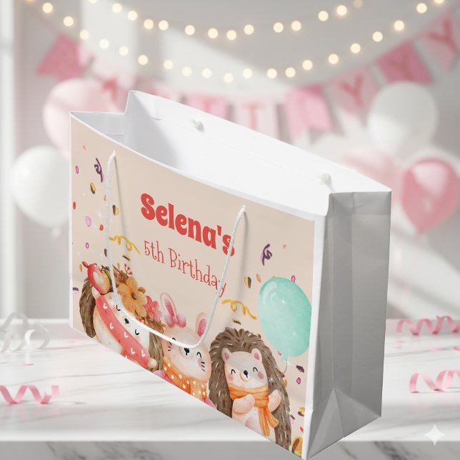 Grand Sac Cadeau Aquarelle animaux de la forêt enfant (Créateur téléchargé)