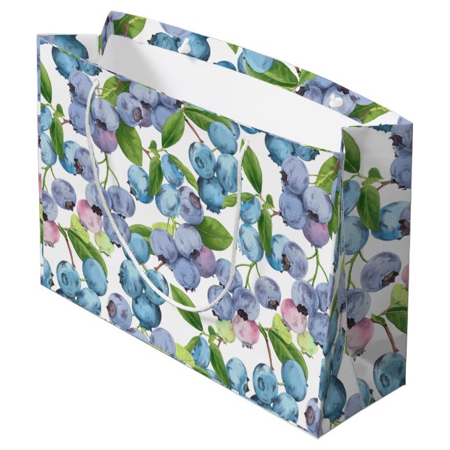 Grand Sac Cadeau Aquarelle Blueberry (Dos Angle)
